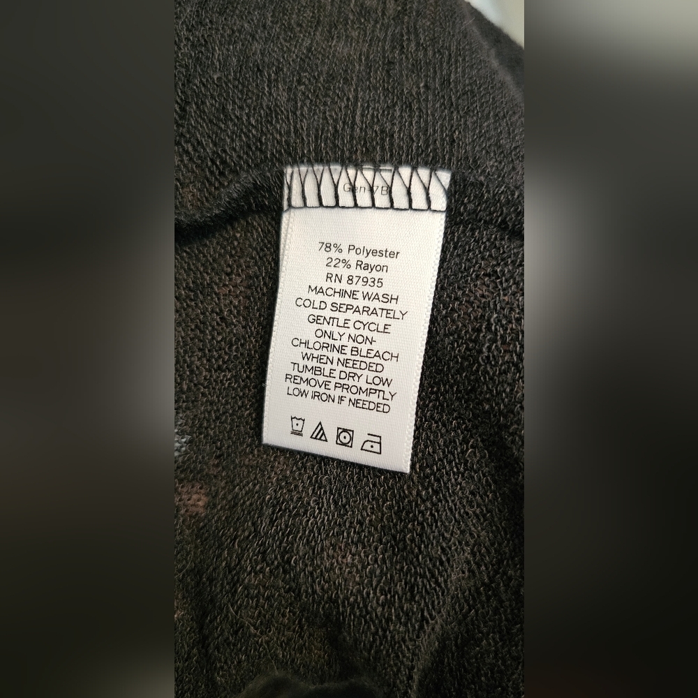 Susan Graver Charcoal Burnout Cardigan Sweater Large - Picture 4 of 6